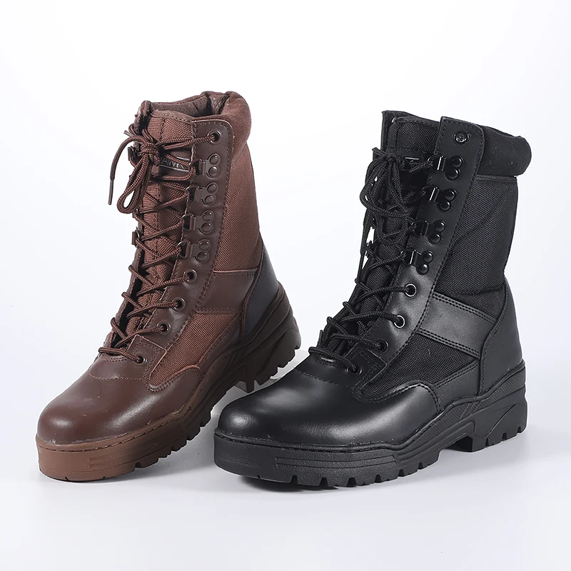 Custom Leather Desert Military Tactical Water Resistant Army Combat Boots For