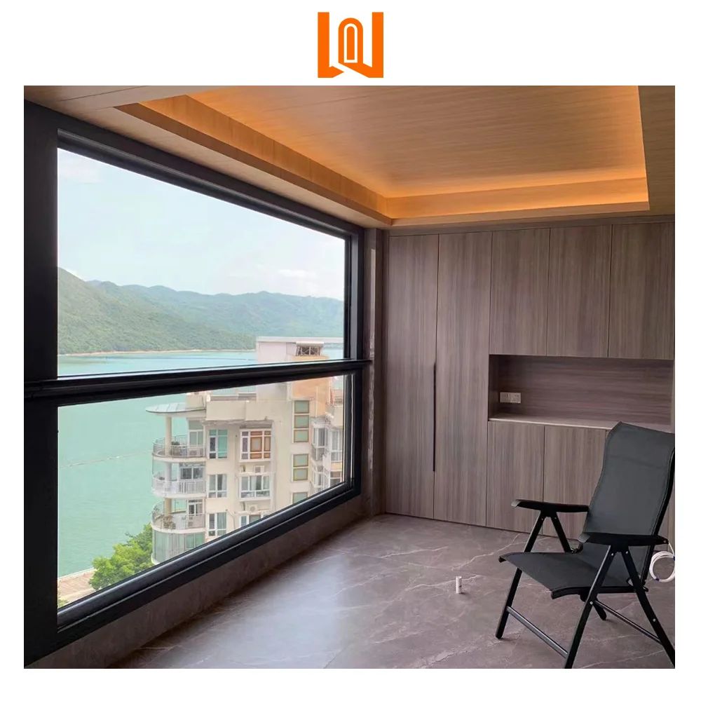 Aluminum Smart Electric Single Hung Glass Window Installation Energy Efficient Single Hung Window