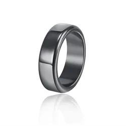 Best-Selling Men Hip-Hop Fashion Simple Couple Ring Magnetic Black Stone Ring Men Hematite Ring