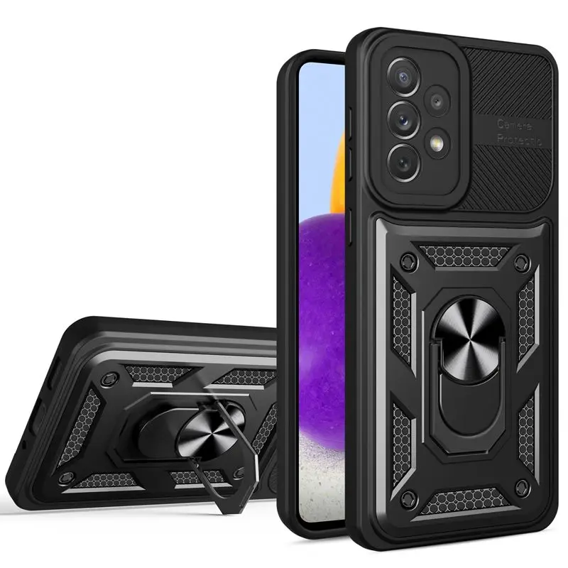 Shockproof TPU PC Cover Metal Ring Holder Phone Case Hard Bumper Back Cover For Samsung Galaxy A33 A53 A52 5G A12 A13 A03 Core