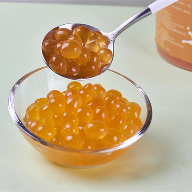 Mango High Selling Private Label Boba Popping Pearls Fruit Juice bursting Ball Boba Bubble Tea Ingredients