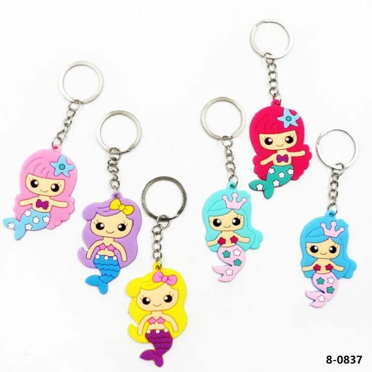 Wholesale Mermaid Barrettes Hair Clips Beads Bracelet Keychain Finger Ring Slap Bracelets Birthday Party Decorations for Girls