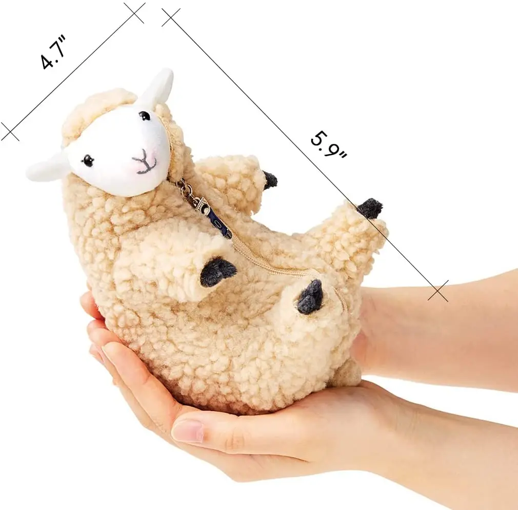 Супер милая бритая овечья Набивная игрушка Овчина плюшевая овечка с шерстяным покрытием пальто забавная маленькая Коза плюшевая игрушка с индивидуальным логотипом