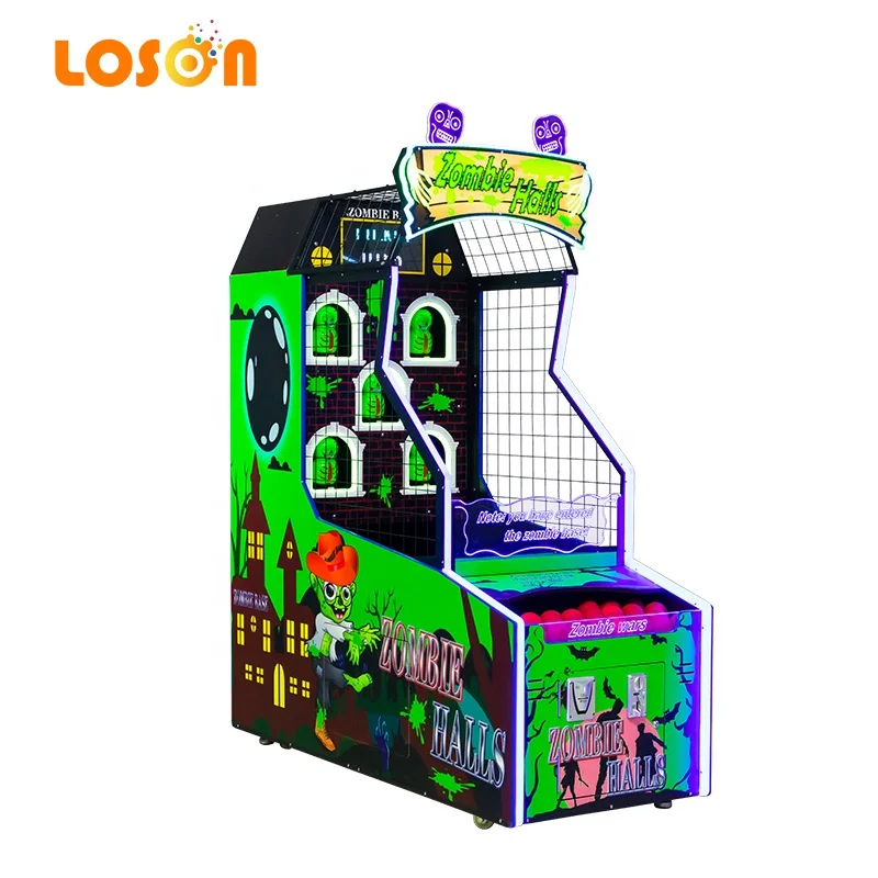 Lottery Machine Hit the Zombie Kids Arcade Throwing Balls Coin Operated Ticket Redemption Gaming Equipment