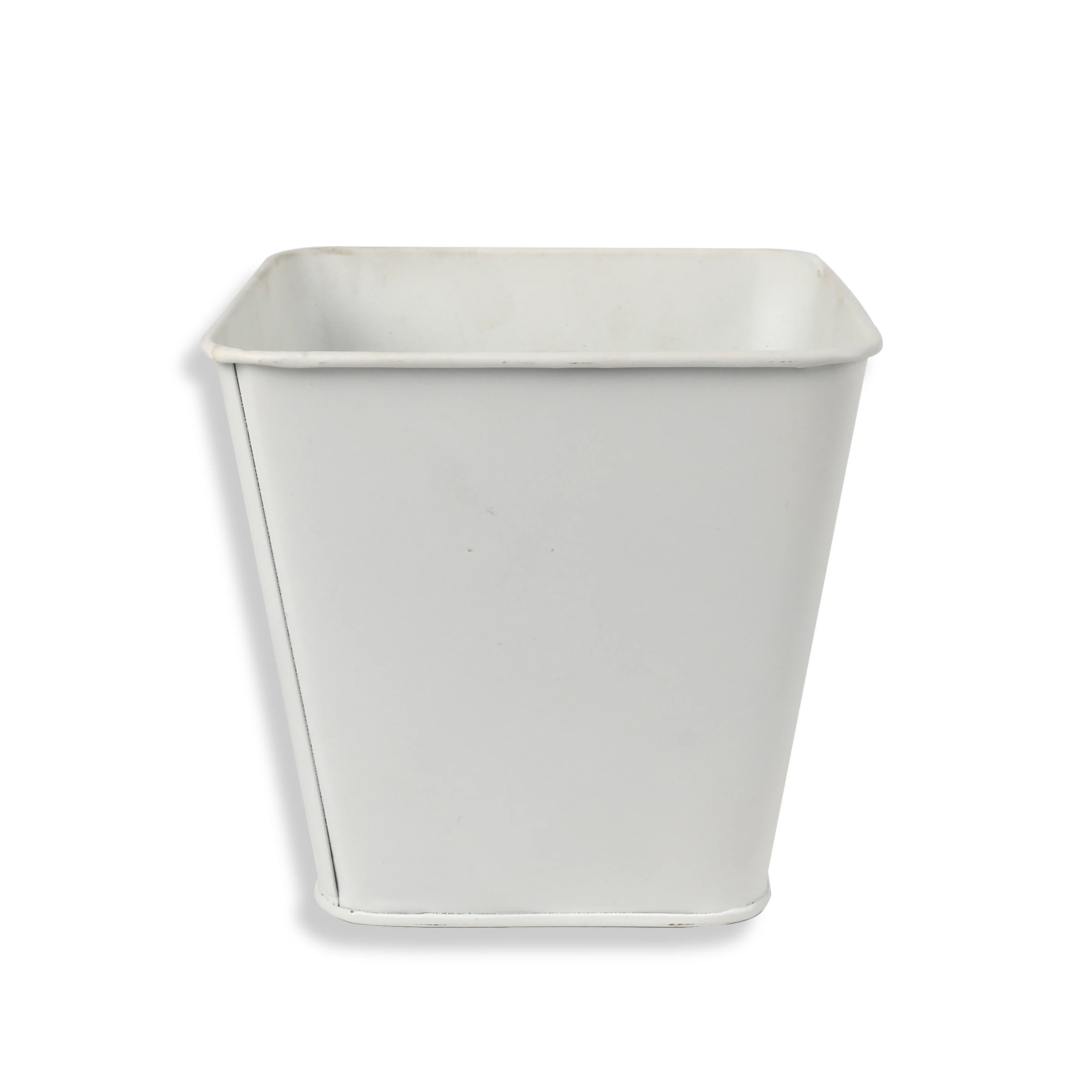 European Minimalist Style Pure White Square Metal Small Flower Pots for Garden House Decoration container packing/giftpacking