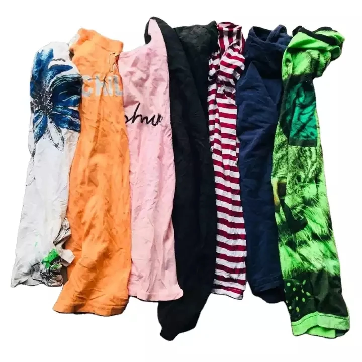 Текстильные отходы высокое качество 35-55 см 10 кг тюки футболка смешанные тряпки