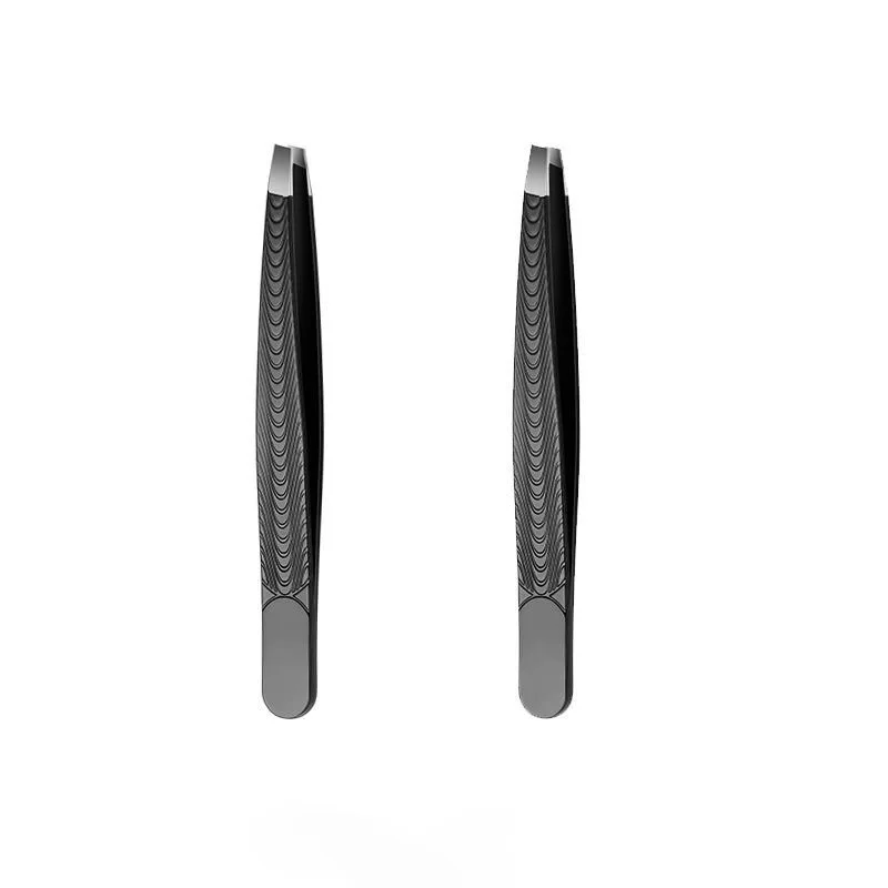 Stainless steel fish pattern oblique mouth black eyebrow clip small tweezers clip eyebrow trimming makeup eyebrow trimming tool