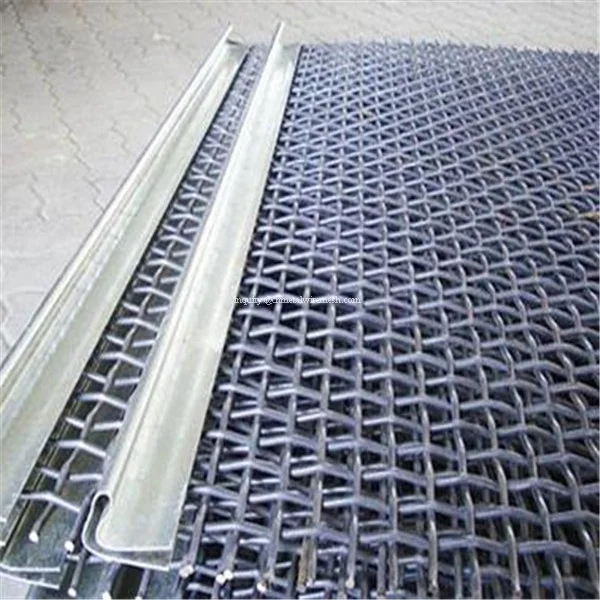 65MN Stainless steelcrimped wire mesh sand gravel crusher hooked vibrating sieve screen mesh for Mining and Quarry