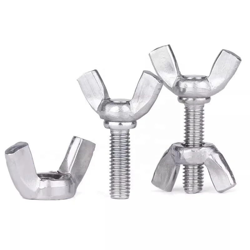 304 Stainless Steel Butterfly Screw and Nut Set Standard Factory Wholesale with Plain Finish