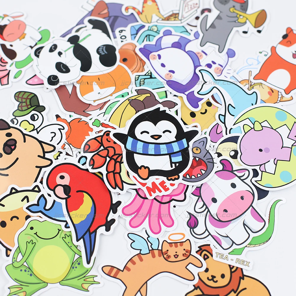 Оптовая продажа, персонализированные кавайные Мультяшные аниме наклейки для движения, вырезанные экологически чистые милые наклейки для аниме, декоративные наклейки с животными