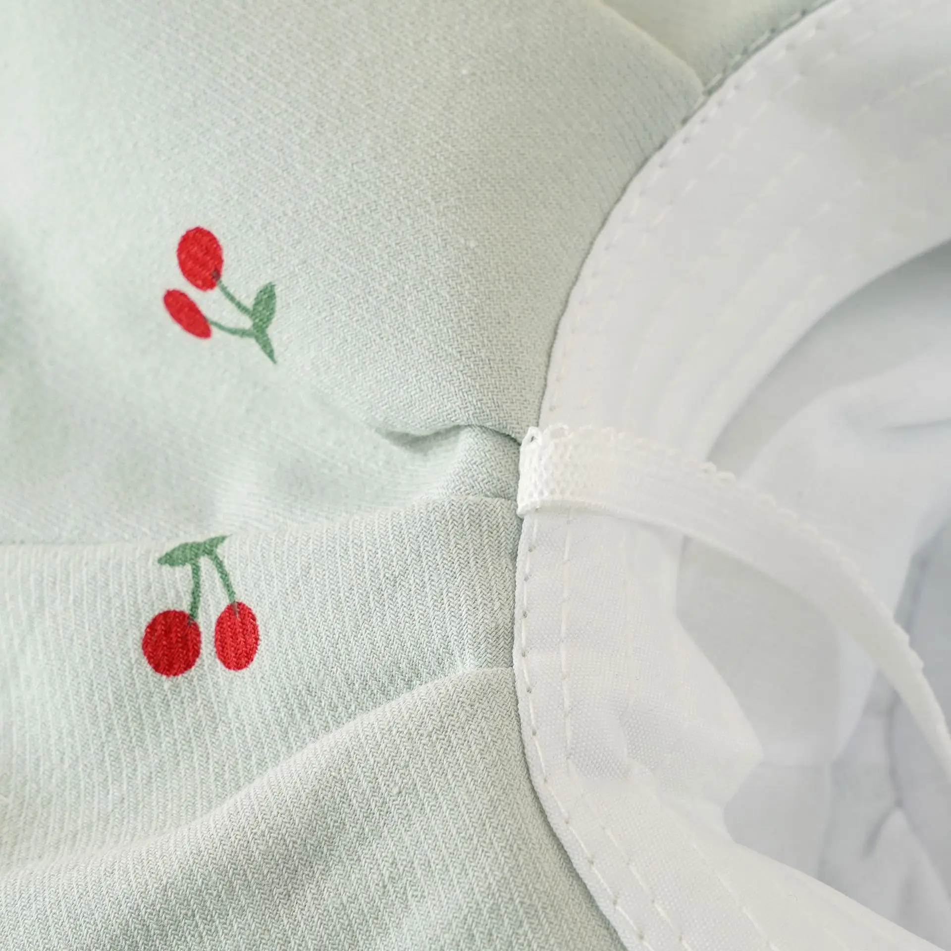 New fruit print summer simple kids sunshade bucket hat children fisherman hat with rope