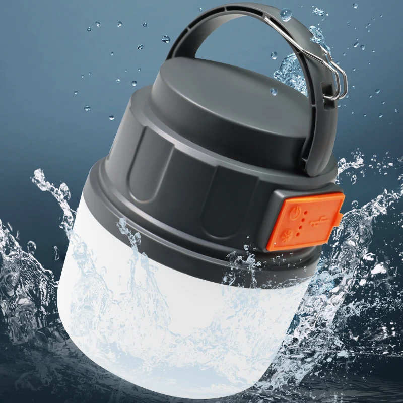 Rechargeable Multi-Function Mini LED Flashlight Waterproof Camping Work Light Bulbs Portable Hanging Hook Outdoor Tent Light
