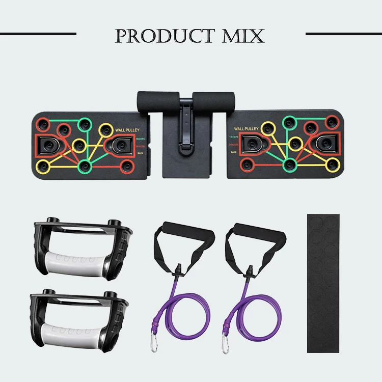 9-in-1 Fitness Power Press Foldable Push up Board with Durable ABS Material for Bodybuilding and Exercise Resistance Bands