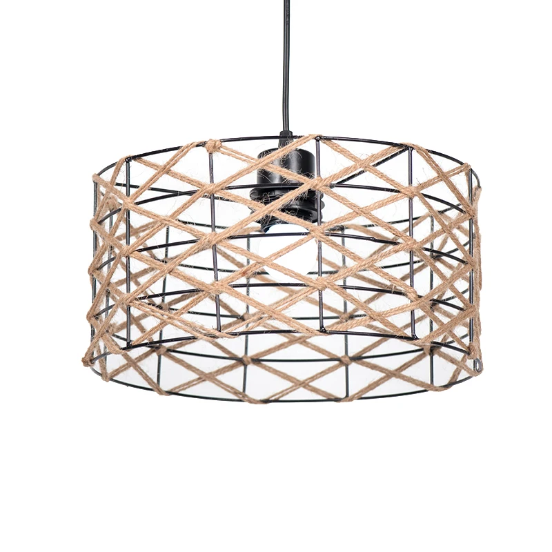 Конопля веревка абажур ресторан кафе магазин одежды промышленный стиль персонализированные украшения люстры бумажный