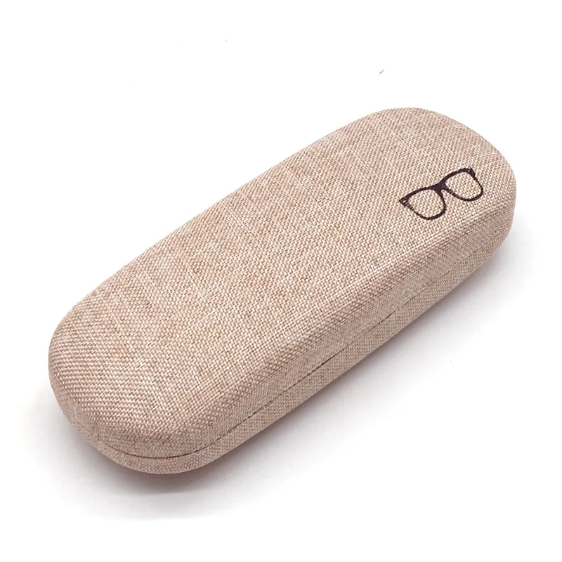 Hard Shell Eyeglasses Case Protector Linen Fabrics Leather Large Concise Custom Logo Box Sunglasses Packaging Glasses Case