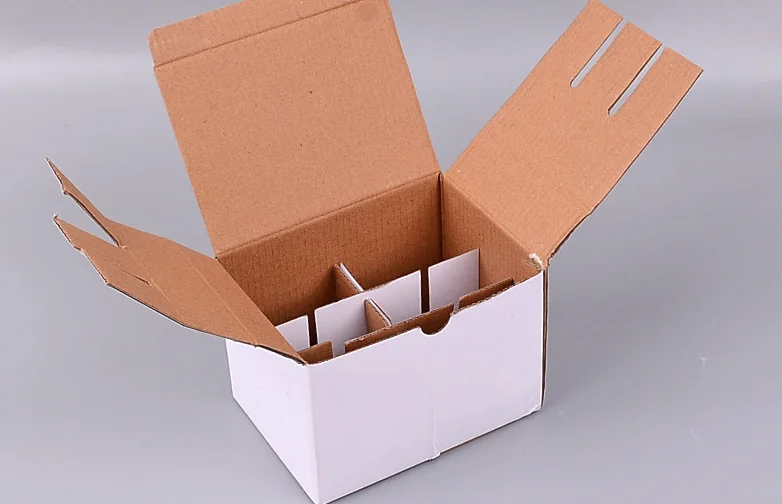 Custom Corrugated Cardboard Shipping Boxes  Essential Oil Bottle Paper Box Nail Polish Bottle Packaging Box With Divider
