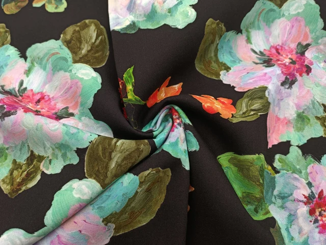 MIZUDA Woven Hard Twist Crepe Plain Fabric 70 Viscose 30 Lyocell Fabric Lightweight Floral Printed Fabric Free Sample
