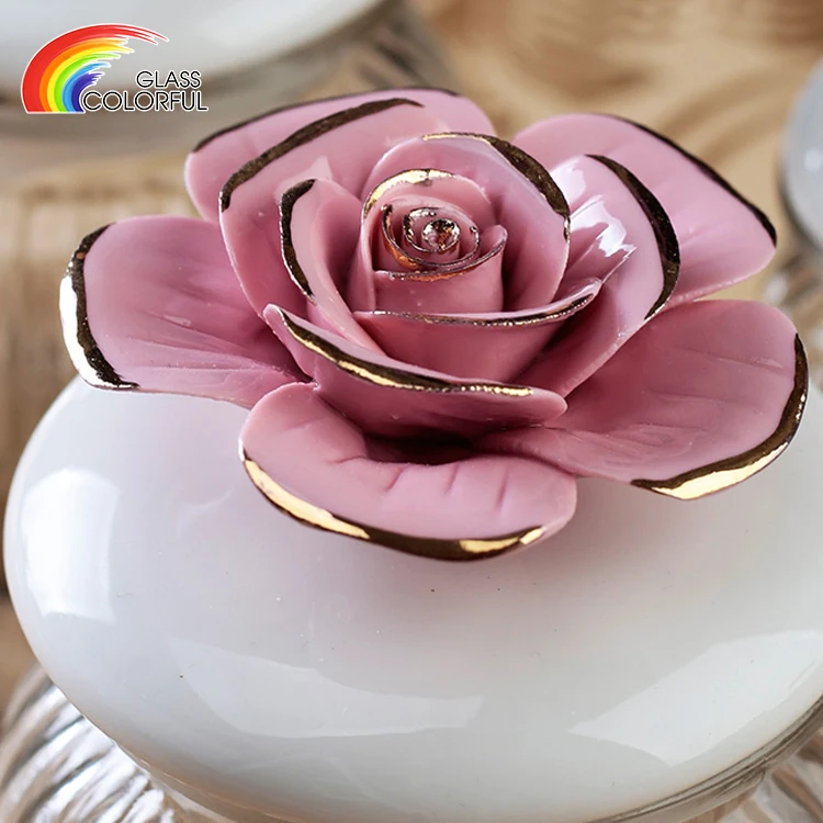 Wholesale food kitchen round jar set storage bottles & jars with flower lid