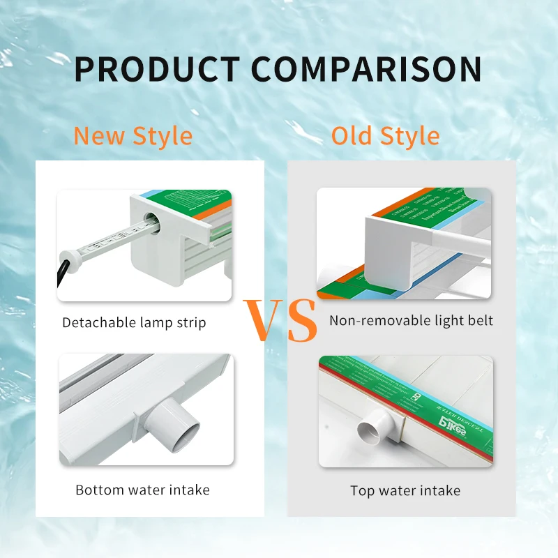 Replaceable Light Strip Bottom Water Inlet Pool Sheer Curtain Acrylic Material Multi Color RGB Garden LED Water Fall