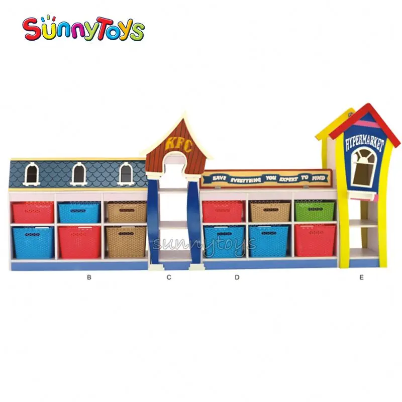 Kindergarten maths books preschool furniture nursery cabinet wooden toys box