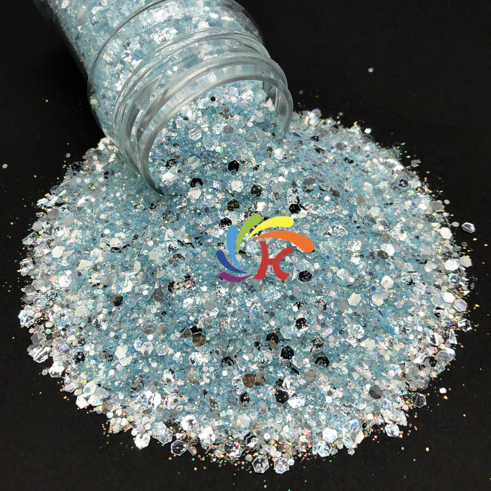 Pastel Bulk Polyester Glitter Soft Chunky Mix Glitter for Nail Art Christmas Decorations