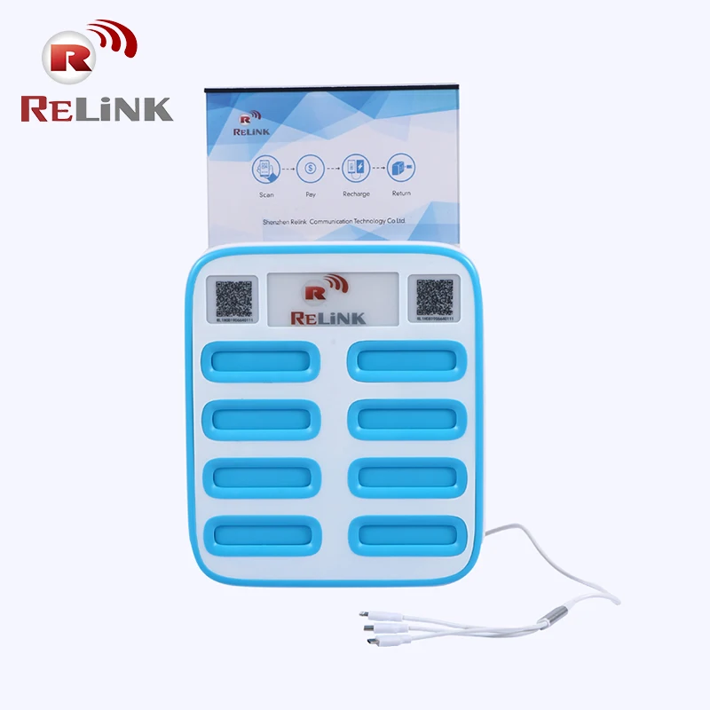 
8 Slot Mobile Phone Portable Battery Share Power Bank Charging Station Rental Power Banks 