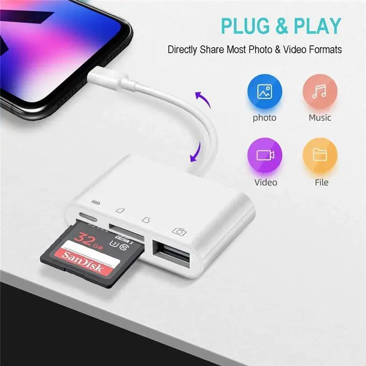 Оригинальный заводской 4-в-1 SD/TF кард-ридер USB 3 0 Женский адаптер OTG совместим для