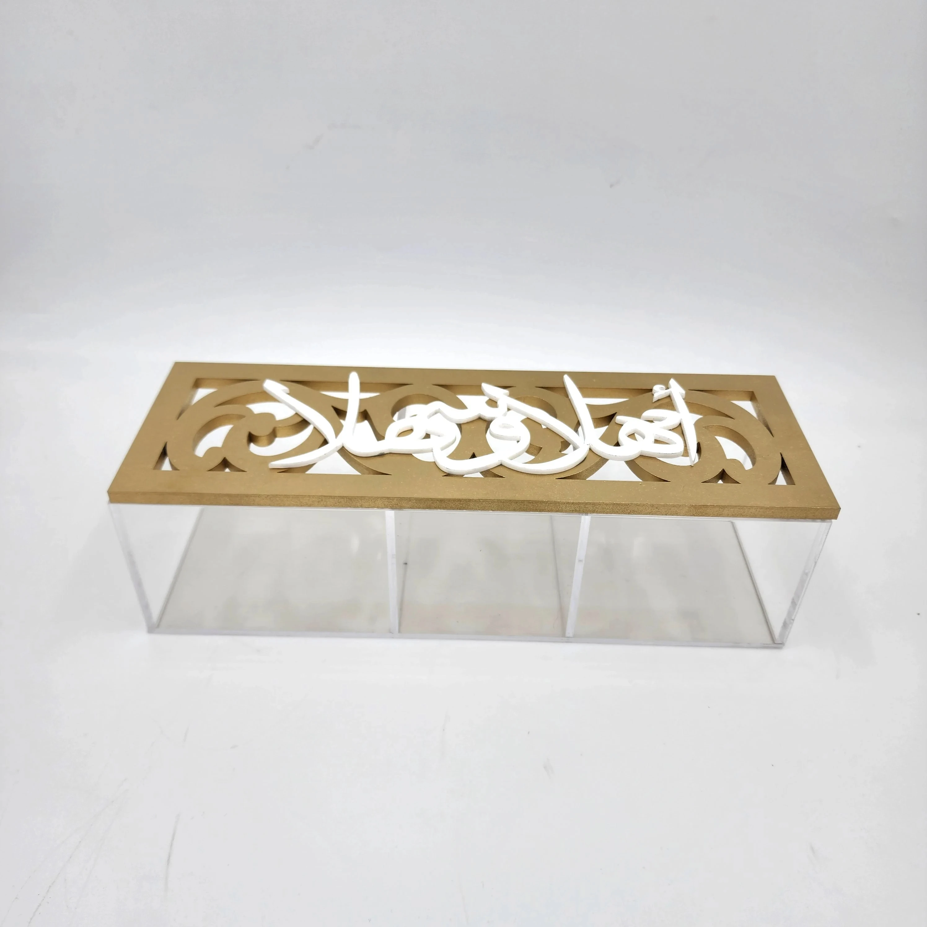 Factory Manufacturer Customized Ramadan Clear Acrylic Box With Compartment
