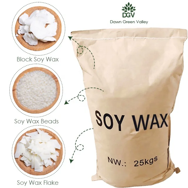 Natural Organic Smokeless Milky Scent Bulk Soy Wax Flakes for Jars Candles Making