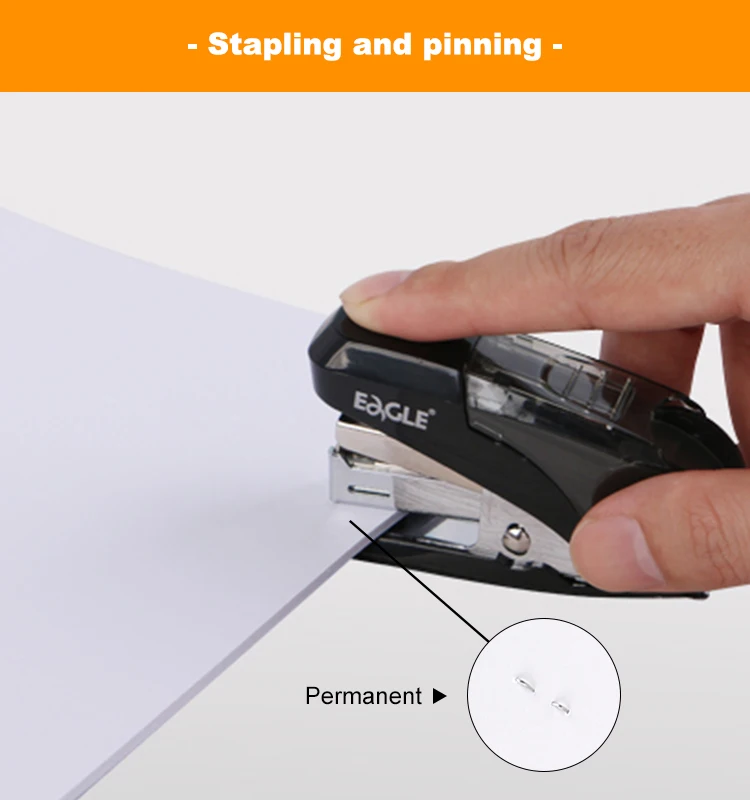 Hot Sale Office Stationery Eagle TYSS010 stapler plastic 87g hand stapler  with multiple colors mini stapler For Office