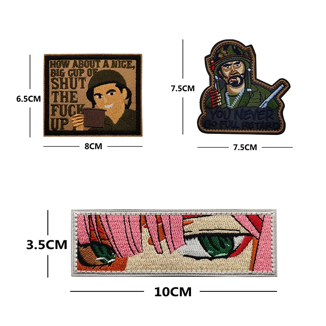Anime People Factory Customized  String Cloth Emblems With Strong Fasteners New Styles Embroidery Emblems With Fasteners Sticker