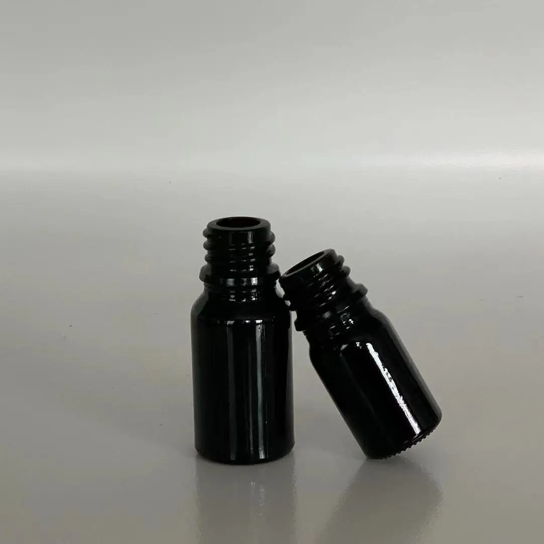 
 Янтарные стеклянные бутылки Din18 с газированной лаймом, черная бутылка для эфирного масла  