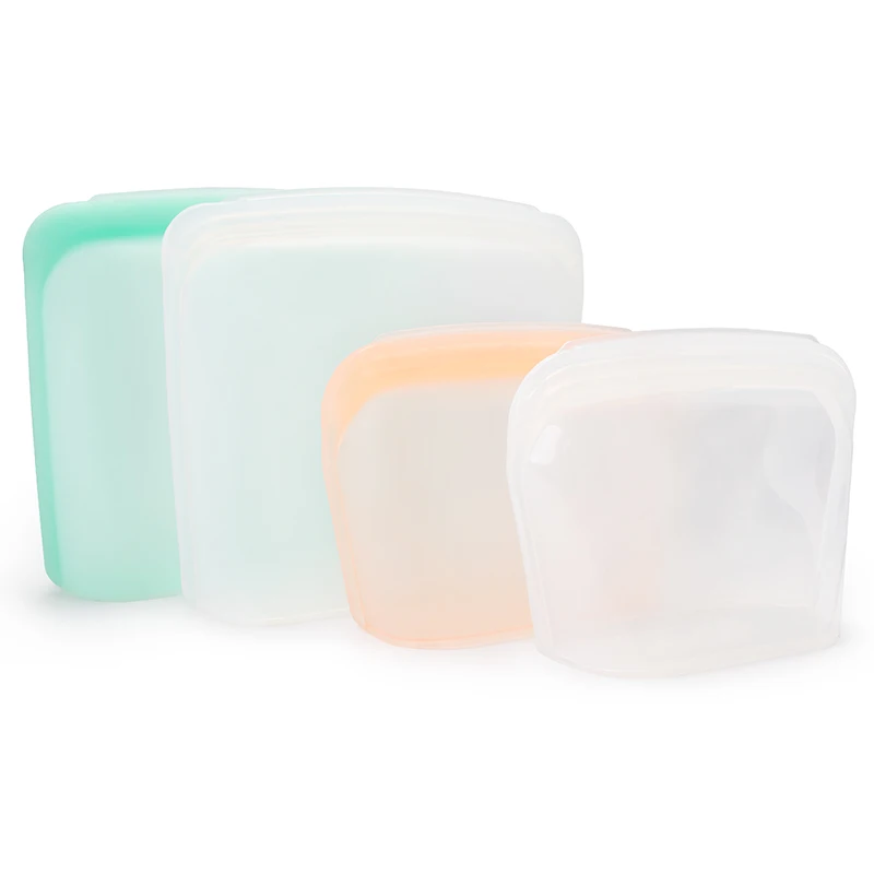 Custom Clear Waterproof Transparent Zipper Bag Children Silicone Food Storage Bags