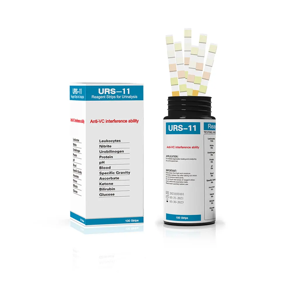 URS-11 Urinalysis Test Strips, Results in 60 s, Pack  of 100