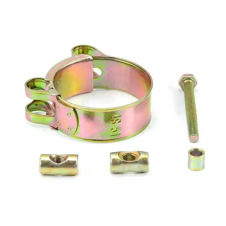 Zinc Heavy Duty Adjustable Tube Clamps T-bolt pipe clamp T bolt hose clamp including band housing and screw