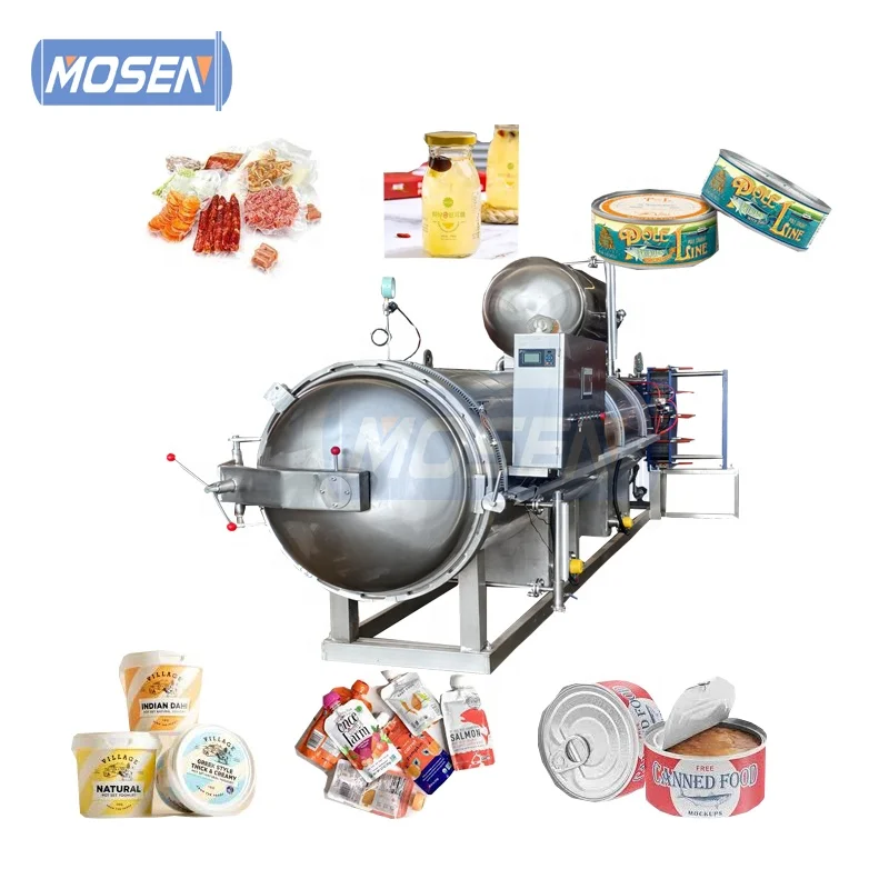Industrial steam pressure canning plant water spray  retort sterilizer