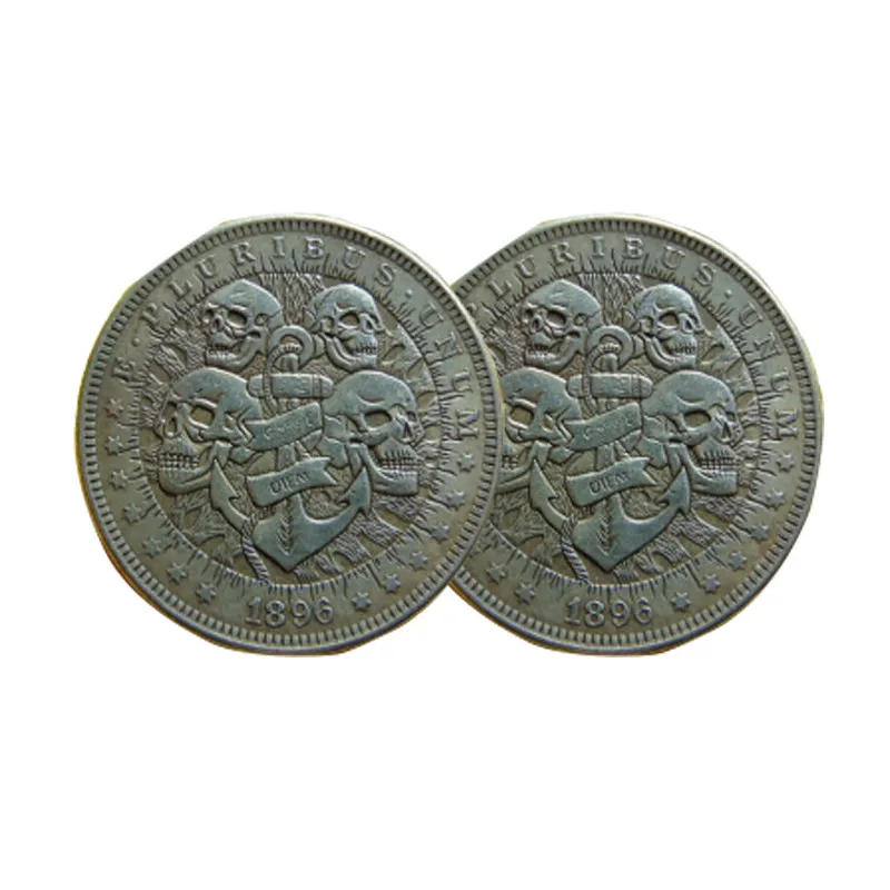 
Factory custom copper coin pirate skull print embossed coin 