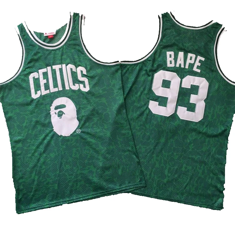 Men Basketball Jersey 93# BAPE Green High