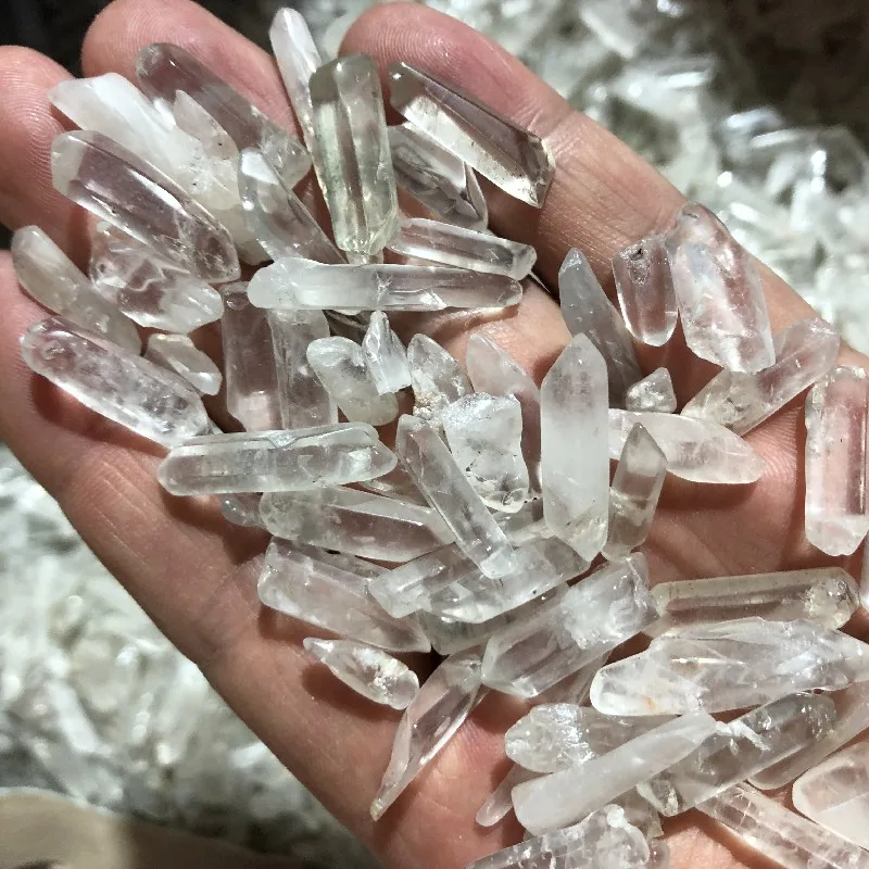 Wholesale High Quality Raw Crystal small size mini Terminated Point Clear Quartz Point Crystal Strip rough wand wands