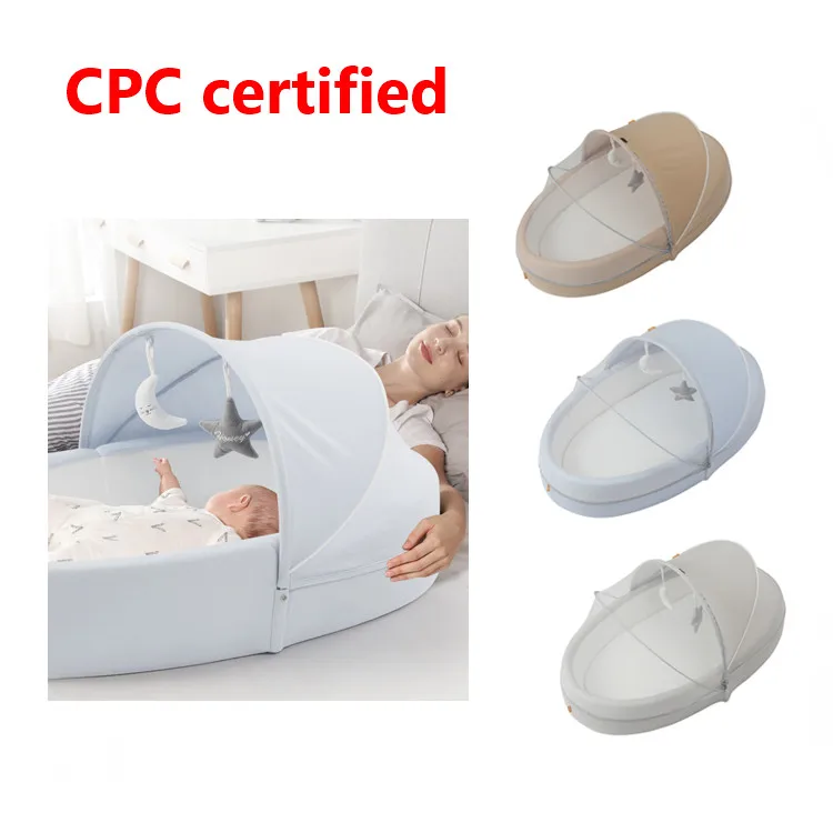 Dropshipping Oeko-Tex Standard Baby Snuggle Nest, Cheap Portable Baby Nest Bed With Mosquito Net
