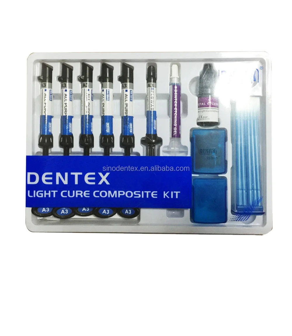 New Arrival Hybrid Dental Resin Composite 6 Syringe Kit Dentex 1 Adhesive 1 Etchant