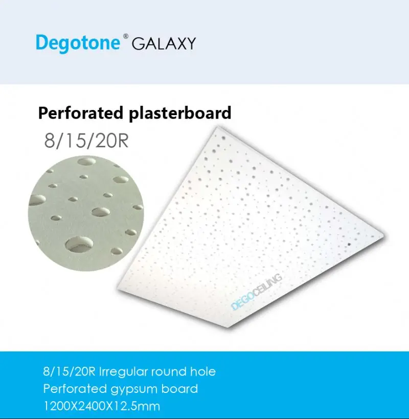 Factory Supply Direct Seamless Acoustic Perforated Gypsum Board 1188x1998mm Plasterboard 1200x2400mm
