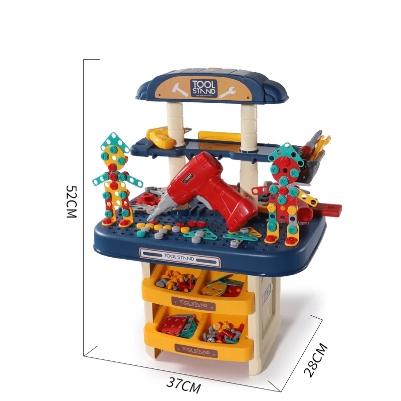 KSF Toys Wholesale Kids Plastic Table Tool Set Pretend Toy Nut Screw Box OEM Parent-Child Repair Game DIY Assembly Toy