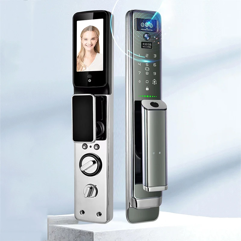 New Arrival Smart 3D Face Video Calling Lock Finger Print Xhome App Remote Password Keyless Intelligent Door Lock