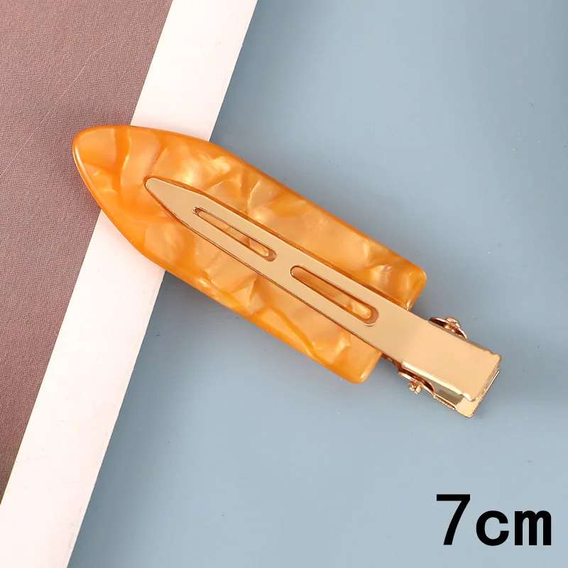 Korean Fancy Hairpins Luxury Gold Metal No Bend Acetate Hair Clip Designers Custom Women Hair Accessories Clips Set for Girls