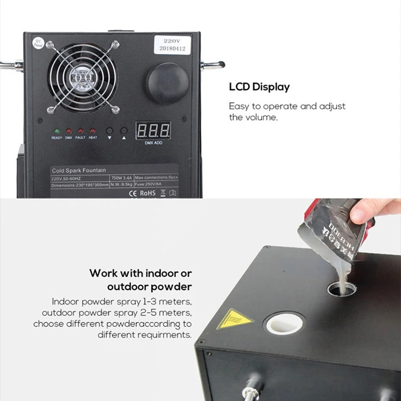 750W Stage Effect Cold Sparkler Fireworks Machine