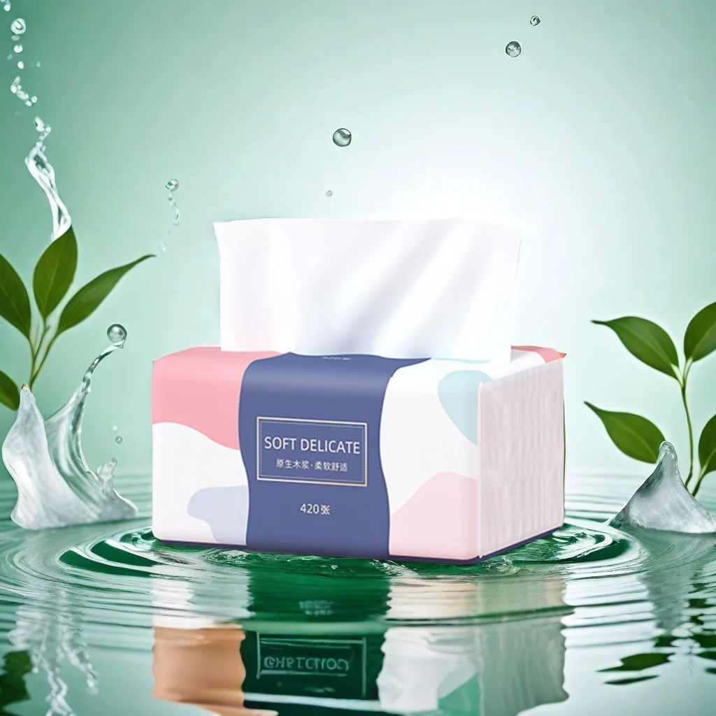 Facial Tissue Paper Factory Wholesale Best Cheap Bulk Color 4 Ply Virgin Wood Pulp Tissue Facial