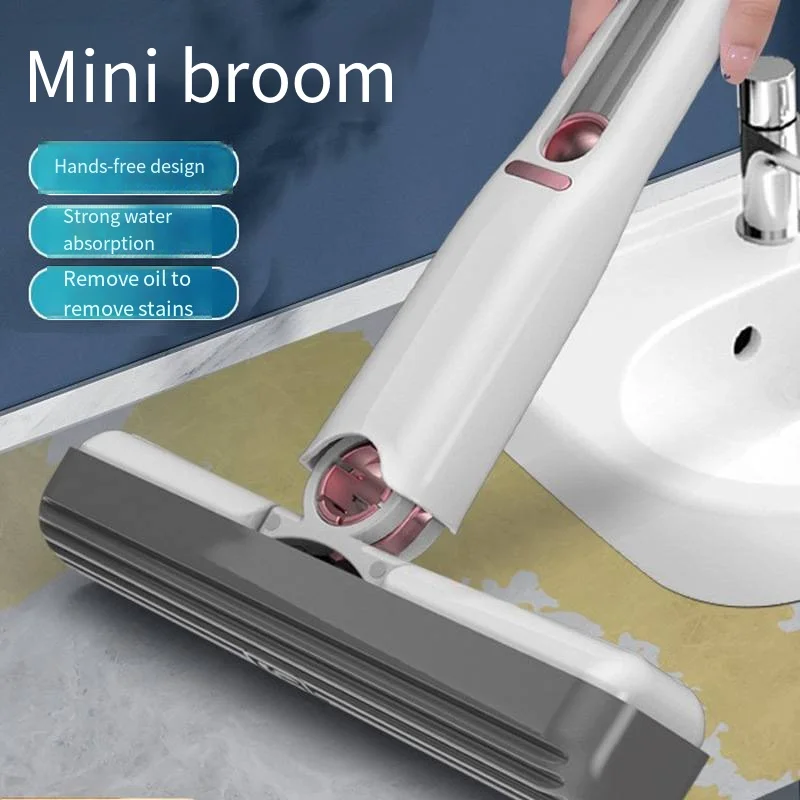 Factory wholesale multifunctional desktop lazy man mopi holding sponge absorbent flat squeeze mini small mop for Kitchen