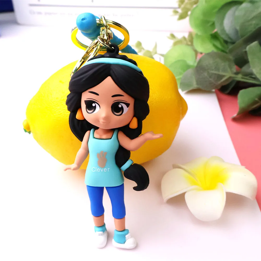Girl Princess Keychain Cute anime keychain, Fairy tale lady purse handbag decoration bag 3D keychain