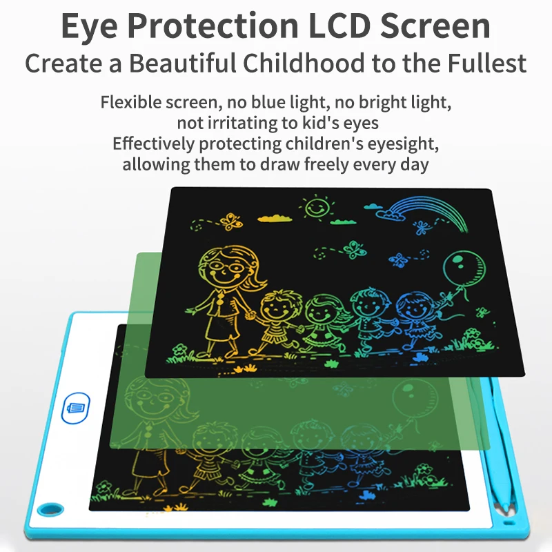 factory wholesale blue/pink memo pads electronic slate digital notebook tablet lcd writing tablet 8.5/10/12 inch